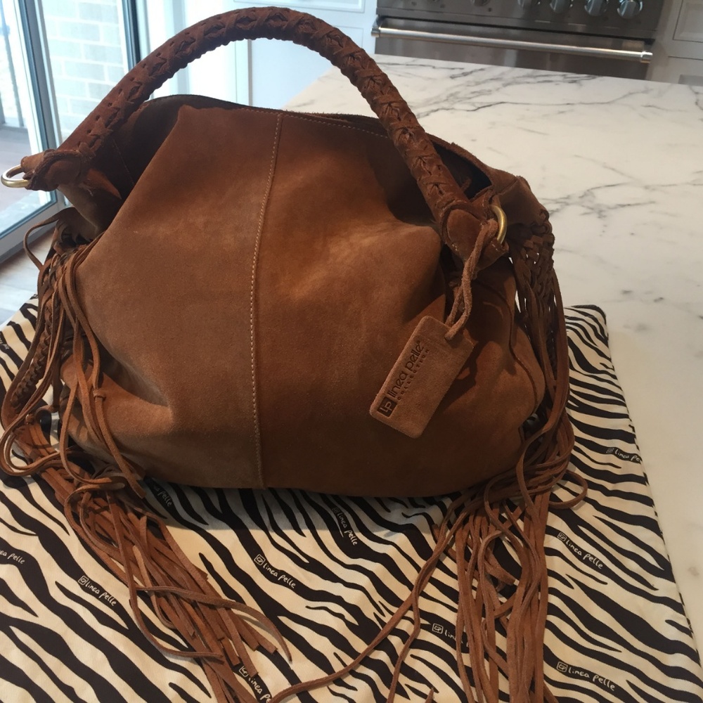 Linea Pelle Suede Fringe Hobo